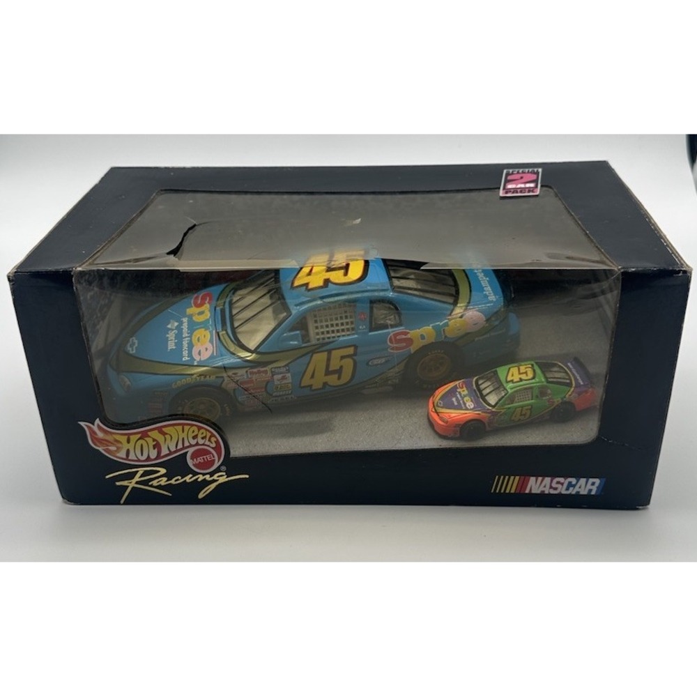 ADAM PETTY HOT WHEELS RACING TRACK EDITION NASCAR #45 2-PACK SPREE 1/24 & 1/64